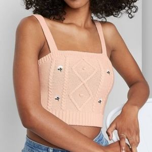 Light Pink Knit Crop Top - Wild Fable